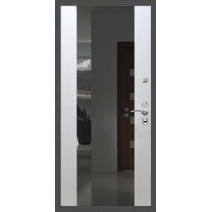Стальная дверь Престиж 3К CISA СБ-16 с зеркалом "Белый ясень"