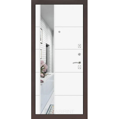 дверь Labirint Classic "Антик медный" 19, Цвет "Белый софт"
