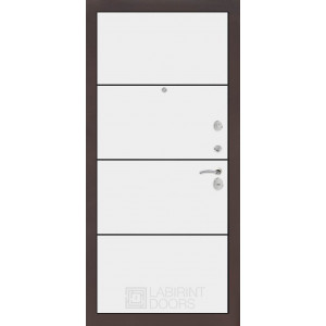 дверь Labirint Classic "Антик медный" 25, Цвет "Белый софт"