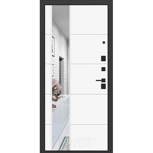 дверь Labirint CARBON 19, Цвет "Белый софт"